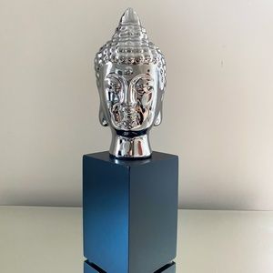 Silver Burmese Buddha Head Bust